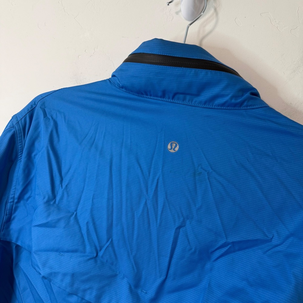 Lululemon Mens Relay Full Zip Jacket Large Blue Good Ripstop Lightweight - Picture 9 of 9